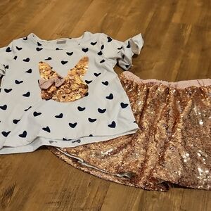 Cute Heart and Sequin Outfit